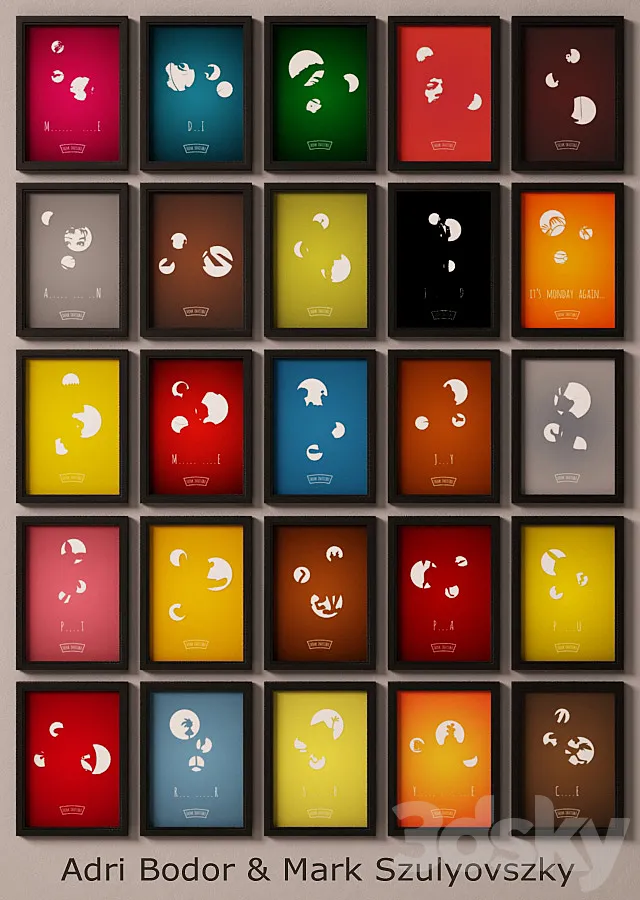 Adri Bodor & Mark Szulyovszky _ Think Invisible Posters 3D Model