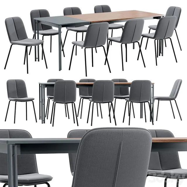 Adrian Dining Chair and Mahon Table 3D Model Adrian Dining Chair and Mahon Table 3D Model