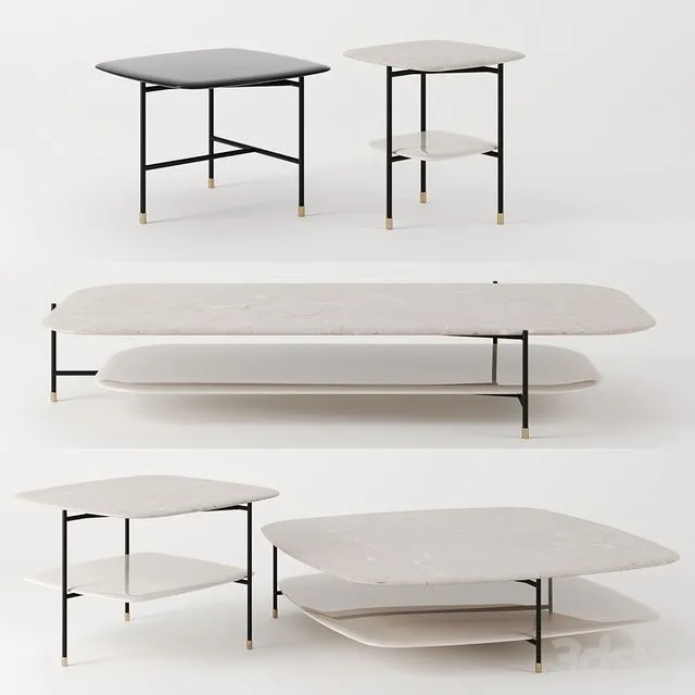 ADRIAN tables by Meridiani square 3D Model