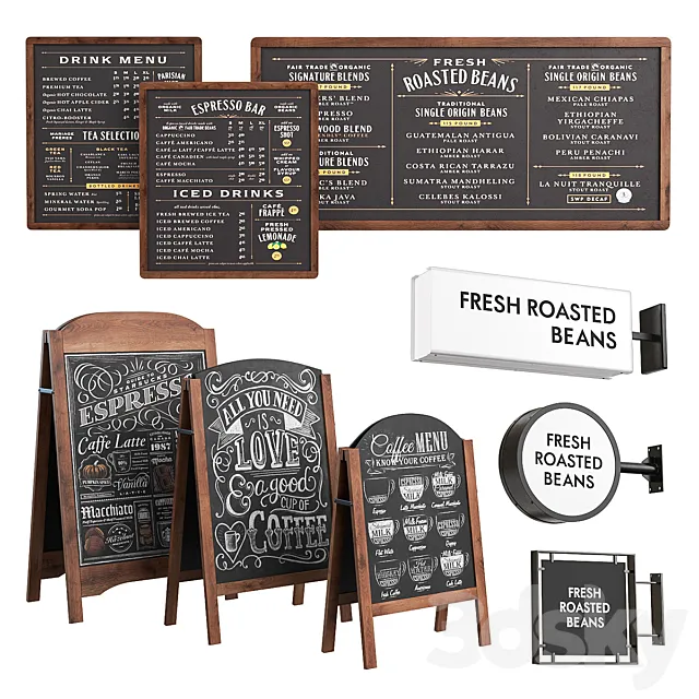 Advertising cafe 3DModel Advertising cafe 3DModel