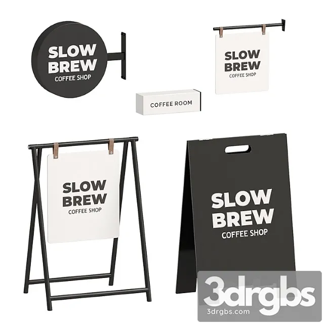 Advertising coffeeshop 3D Model Download Advertising coffeeshop 3D Model Download