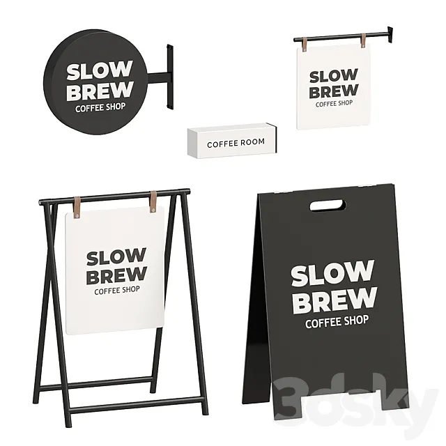 Advertising coffeeshop 3D Model Advertising coffeeshop 3D Model