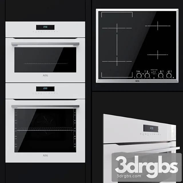 Aeg – an oven bcr742350w a compact oven kmr761000w and a hob ikk64545xb 2 3D Model Download