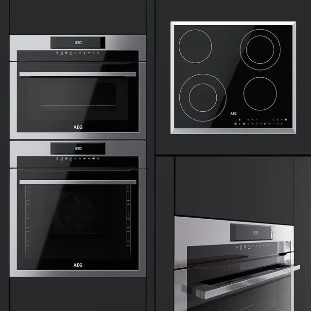 AEG – an oven BPM742320M a compact oven KMM761000M and a hob HK563402XB 3D Model