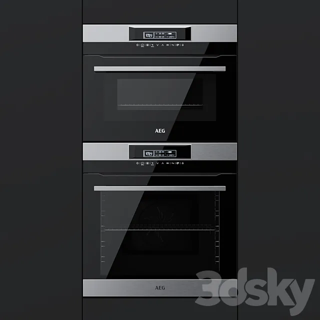 AEG – an oven BPR742320M and a compact oven KMR761000M 3D Model