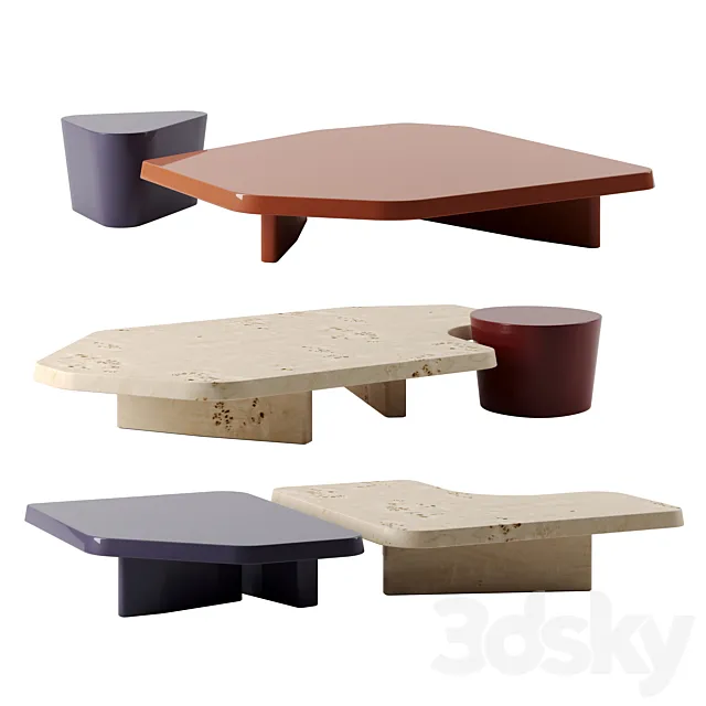 Aegates coffee tables by Baxter 3D Model Aegates coffee tables by Baxter 3D Model