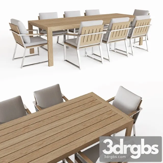 Aegean teak rectangular dining table 2 3D Model Download Aegean teak rectangular dining table 2 3D Model Download