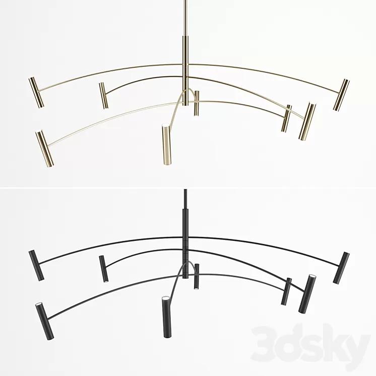 Aerial 60 Chandelier by Circa Lighting 3D Model Aerial 60 Chandelier by Circa Lighting 3D Model