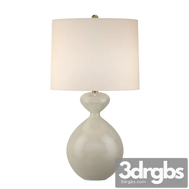 Aerin Modern Gannet Table Lamp In Bone Craquelure With Linen Shade 3D Model Download