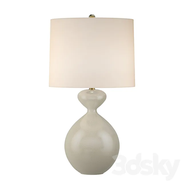 Aerin Modern Gannet Table Lamp In Bone Craquelure With Linen Shade 3D Model Aerin Modern Gannet Table Lamp In Bone Craquelure With Linen Shade 3D Model