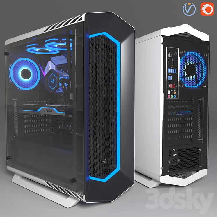 AeroCoolPC White 3D Model