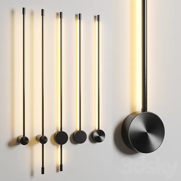 Aesir wall light & Lampatron ION & Sottile minimal wall light 3D Model Aesir wall light & Lampatron ION & Sottile minimal wall light 3D Model