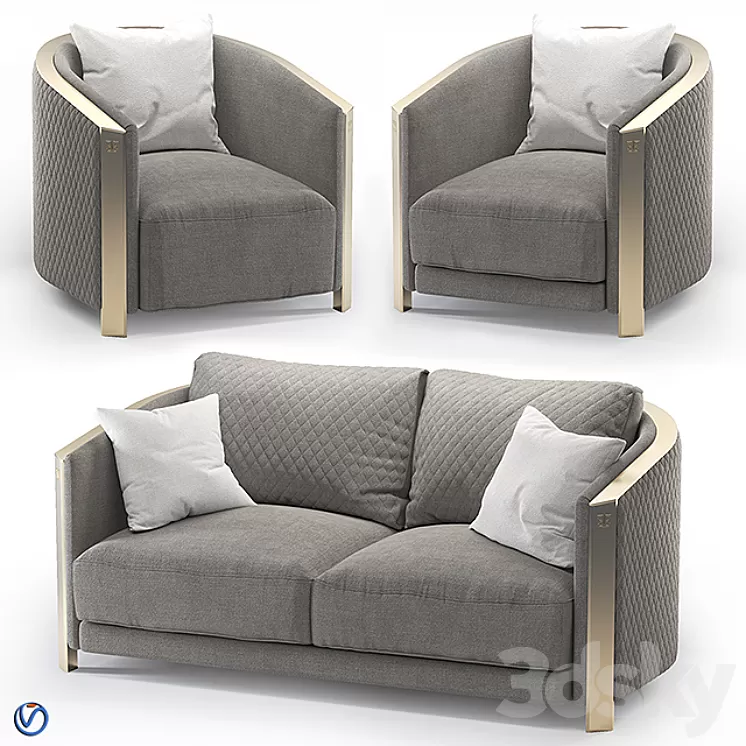 Aesthetics Magma sofa + chair 3D Model
