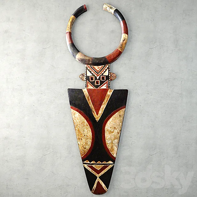 African Large Senufo Wall Mask 3D Model African Large Senufo Wall Mask 3D Model