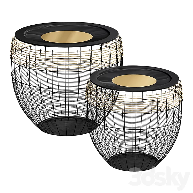 African Wicker Drums 3D Model African Wicker Drums 3D Model