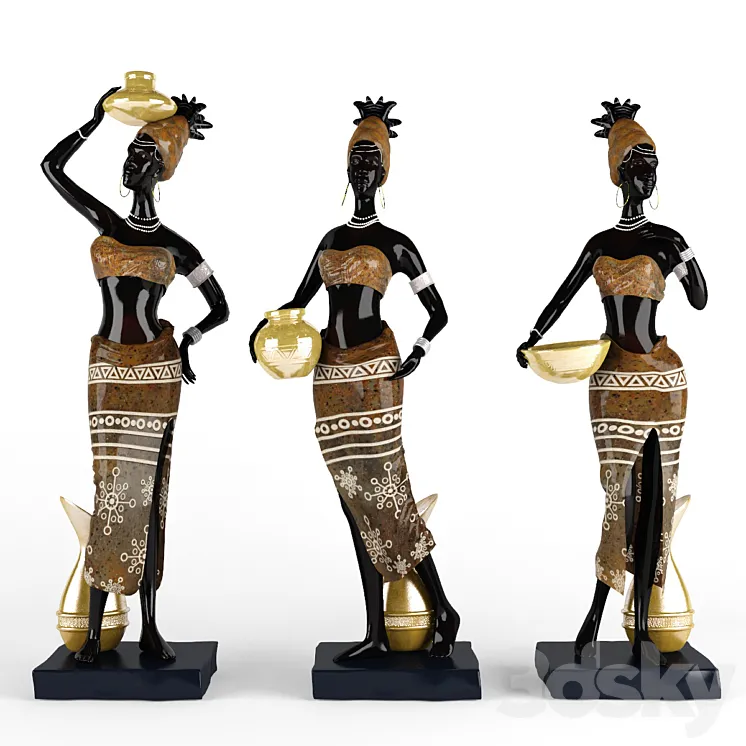 African women stouts 3D Model Free Download