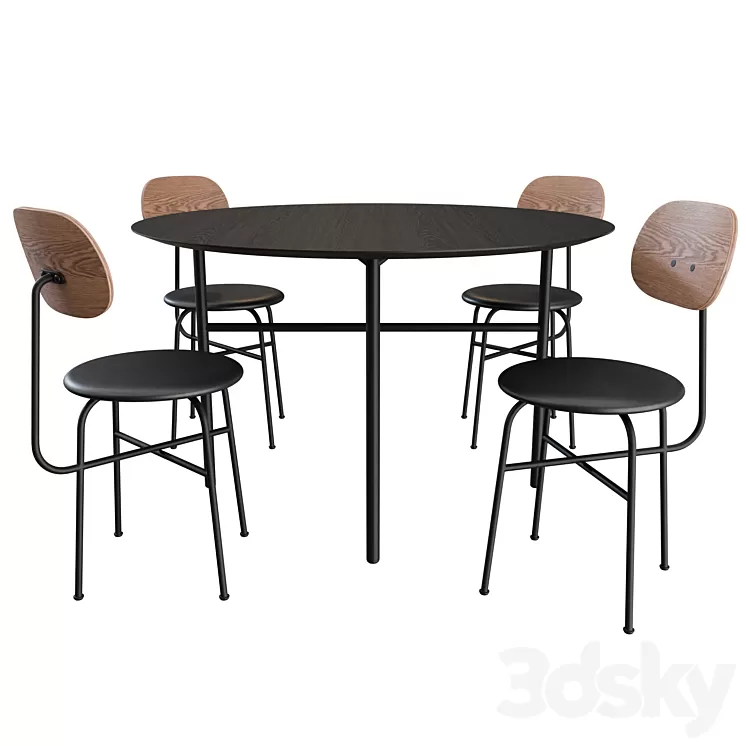 Afteroom Dining Chair + Snaregade Table By MENU 3D Model
