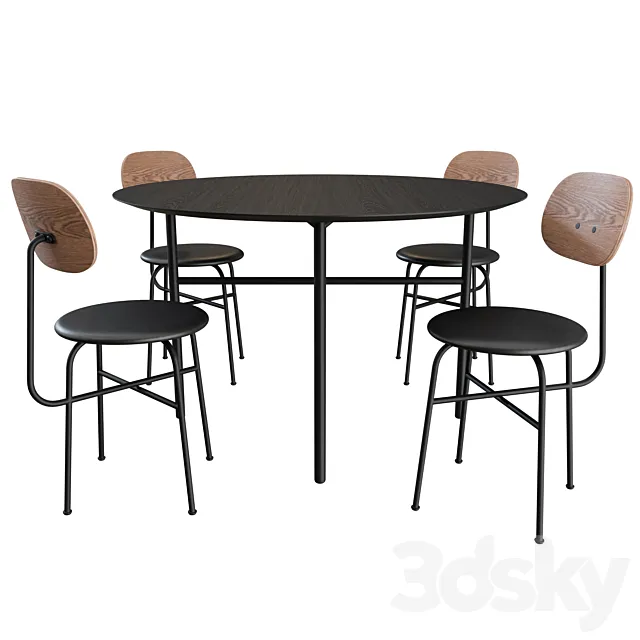 Afteroom Dining Chair + Snaregade Table By MENU 3DModel