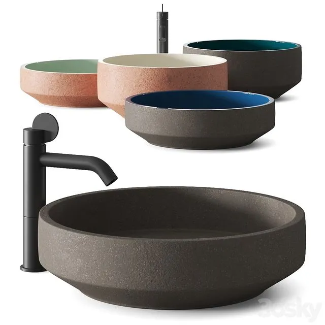 Agape Cenote Washbasins & Lemon Taps 3D Model Agape Cenote Washbasins & Lemon Taps 3D Model