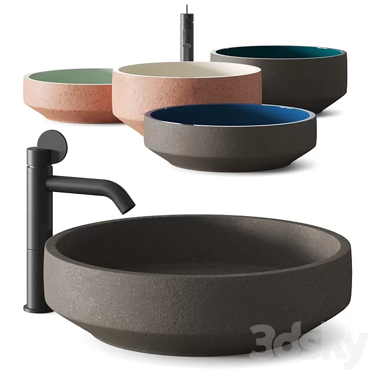 Agape Cenote Washbasins & Lemon Taps 3D Model Free Download