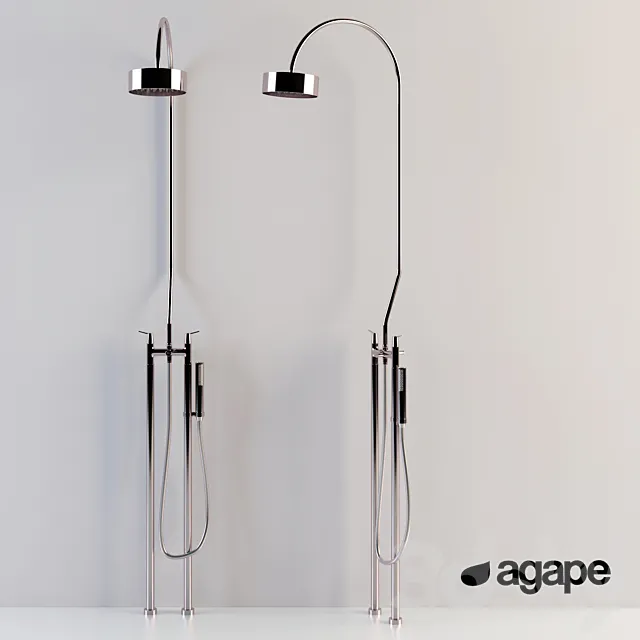agape Fez floor standing shower tap 3D Model