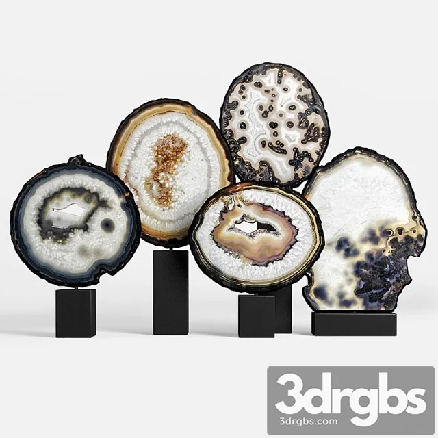 Agate decor set 03 3D Model Download