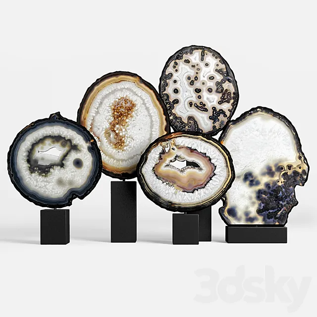 agate decor set 03 3DModel agate decor set 03 3DModel