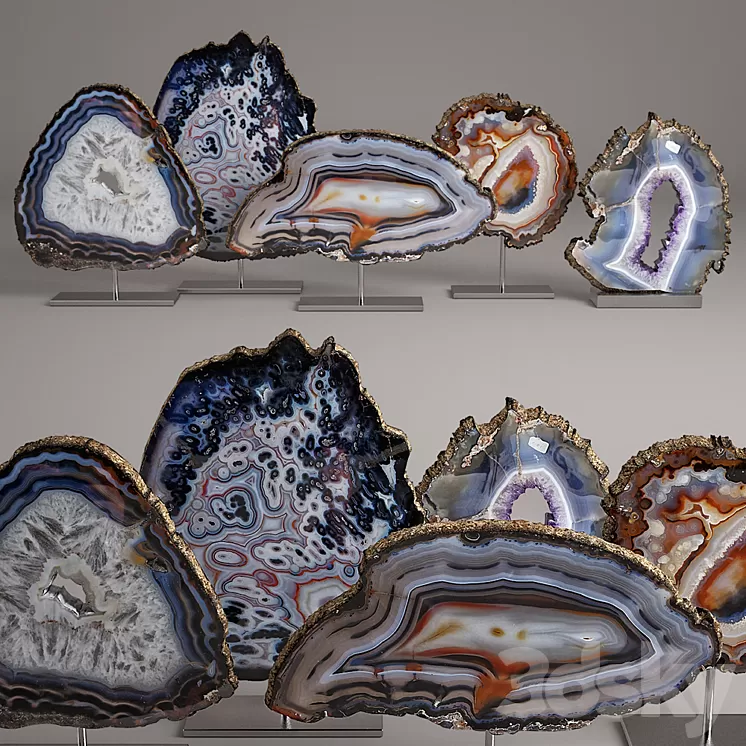 agate decor set 3D Model