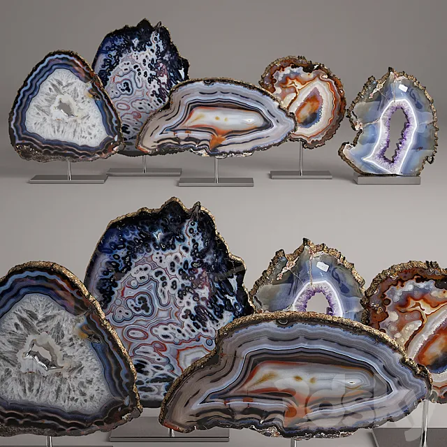 agate decor set 3D Model agate decor set 3D Model