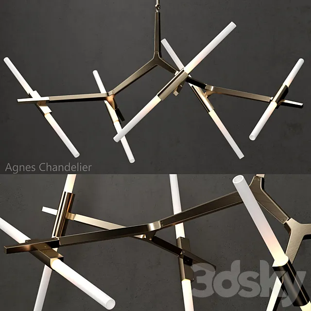Agnes Chandelier 10 lights GOLD 3D Model