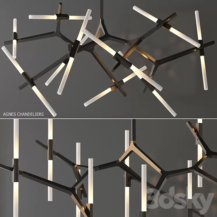 Agnes Chandelier – 20 Lights by Roll & Hill 3D Model
