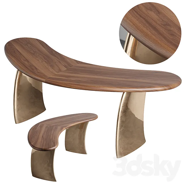 AGUIRRE DESIGN Kaimana Desk 3D Model