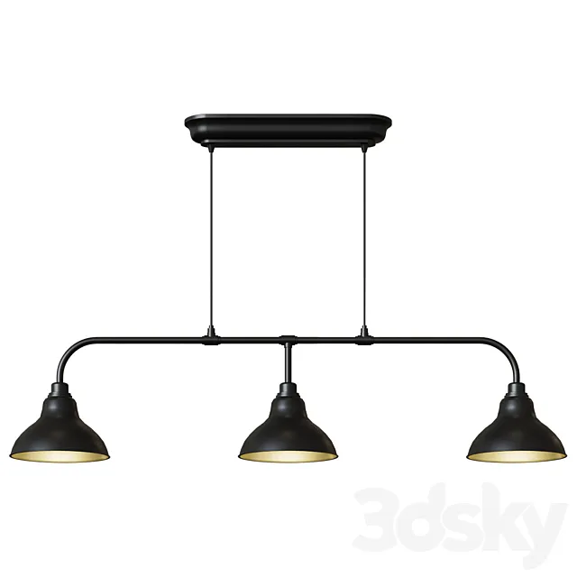 AGUNNARYD AGUNNARYD Pendant lamp with 3 lights black 3D Model