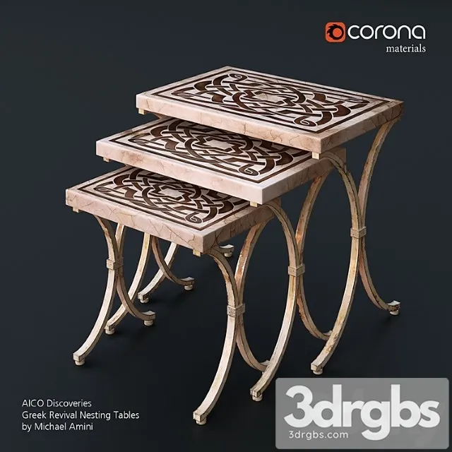 Aico Discoveries Greek Revival Nesting Tables By Michael Amini 3D Model Download Aico Discoveries Greek Revival Nesting Tables By Michael Amini 3D Model Download