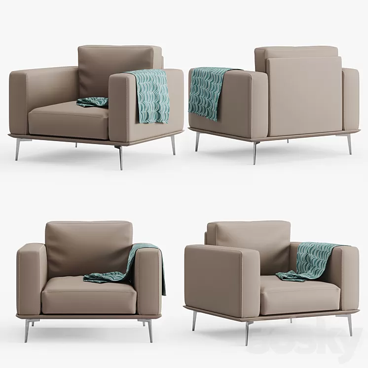 Aida chair cierre imbottiti 3D Model