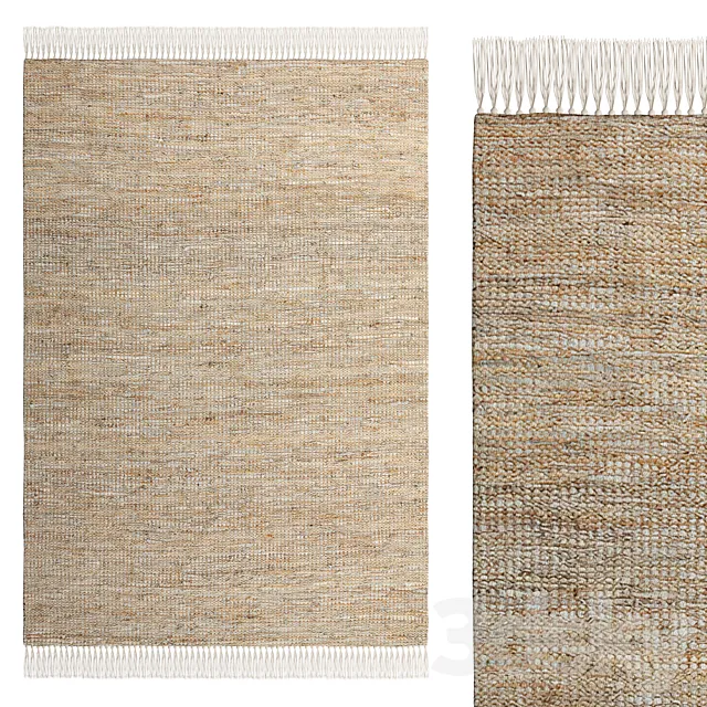 Aidas Jute Leather Rug By La Redoute 3D Model