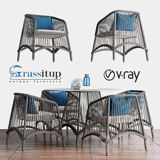 Aira Dining Blue – Grassitup 3DModel