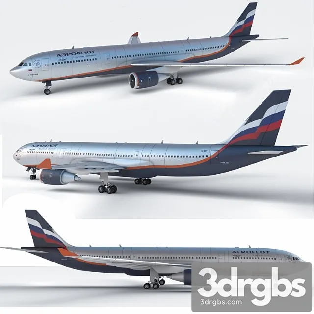 Airbus a330 aeroflot 3D Model Download