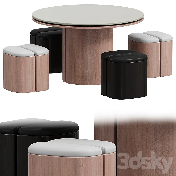 Aire Stool with Table 3D Model Free Download
