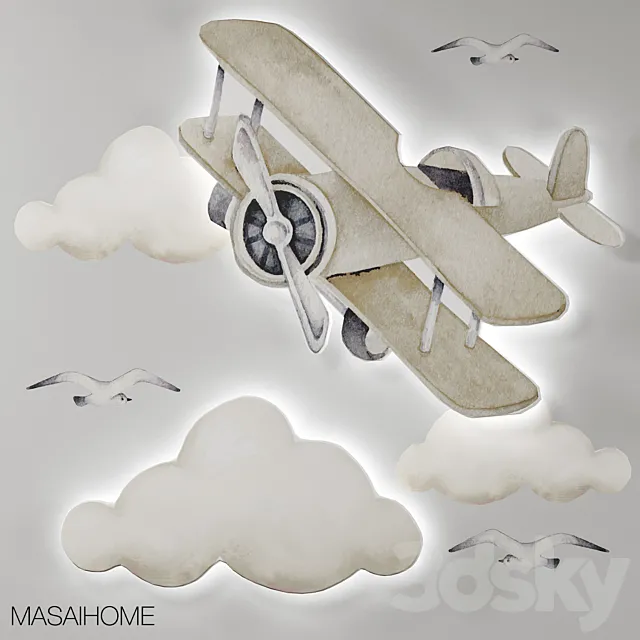 “Airplane and cloud” OM 3D Model “Airplane and cloud” OM 3D Model