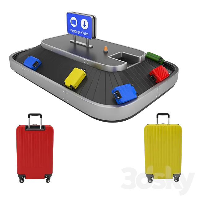 Airport baggage claim 3D Model Airport baggage claim 3D Model