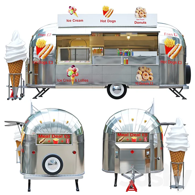 Airstream food truck 3D Model Airstream food truck 3D Model
