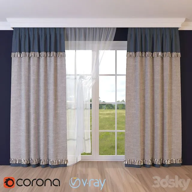 Ajar curtain -2 3D Model