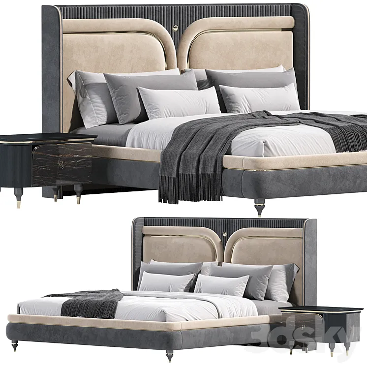 Akron Luxury Bed 3D Model Free Download