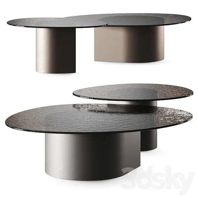 Al2 Dakry Fusion Glass Coffee Tables 3D Model Al2 Dakry Fusion Glass Coffee Tables 3D Model