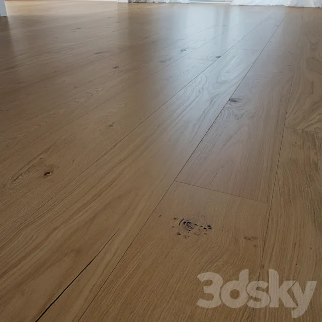 Alabaster Glossy Wooden Oak Floor 3DModel