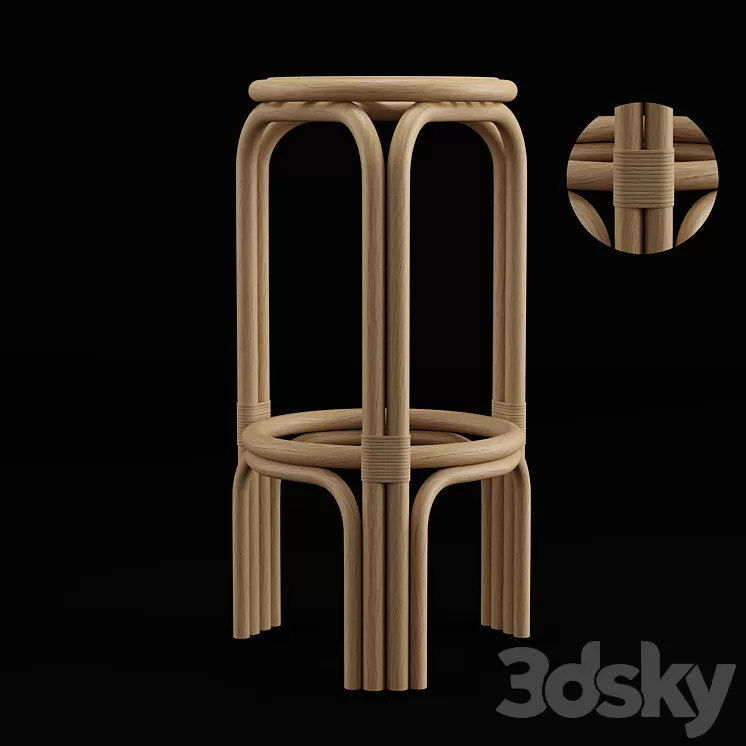 Alache Bar Stool (high) 3D Model Alache Bar Stool (high) 3D Model