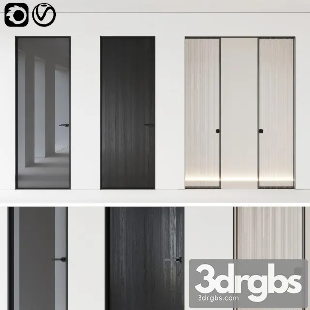 Aladin Swing Mono and Pocket Door by Glas Italia Set 01 3D Model Download