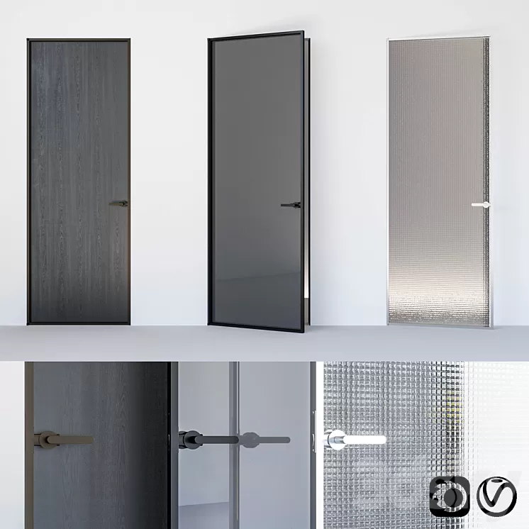 Aladin Swing Mono door by Glas Italia 3D Model