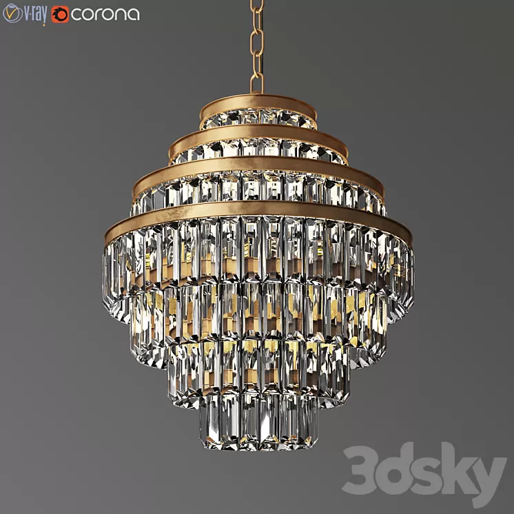 Alaine Crystal Medium Pendant RH 3D Model